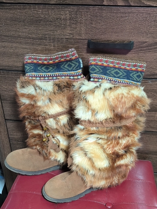 Muk Luks Shoes - Muk Luks Knit Cuff Boot with Multicolor Fair Isle Pattern